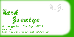 mark zsemlye business card